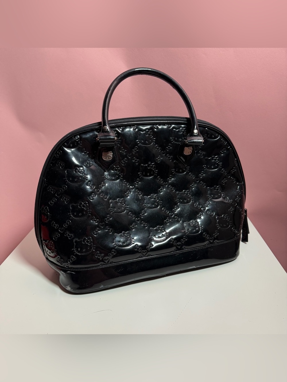 Y2K 2000s mcbling black Sanrio hello kitty monogram quilted purse